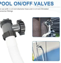 Clearance OBOSOE 2-pack slangkopplingar med vattenstopp – För 1,5-tums poolslang – Passar filterpumpar Pool- & Spatillbehör