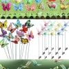 OBOSOE 50-pack Trädgårdsdekoration – 3D PVC Fjärilar på Pinnar & Trollsländor med Klämma, för Utomhusbruk