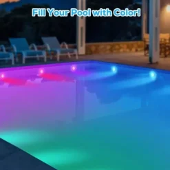 OBOSOE Poolbelysning 2-pack Uppladdningsbara LED Undervattenslampor, IP68 Vattentäta med Fjärrkontroll – För Pool, Spa & Fest
