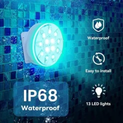 OBOSOE Poolbelysning 2-pack Uppladdningsbara LED Undervattenslampor, IP68 Vattentäta med Fjärrkontroll – För Pool, Spa & Fest