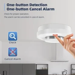 Hot OBOSOE Smart WiFi-brandvarnare – Trådlös rökdetektor med appnotis (batteri ingår ej) Rök- & Koloxiddetektorer