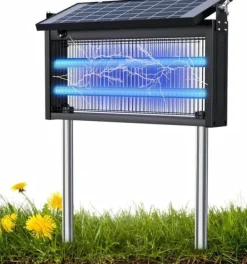 OBOSOE Solarljus Myggdödare Utomhus & Inomhus - Vattentät 45×25×18cm, 4500V för Balkong/Camping