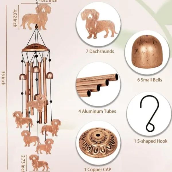 Discount OBOSOE Tax Vindspel för Utomhusbruk – Metall Wind Chimes, Trädgårdsdekoration & Gåva för Hundälskare Vinddekoration