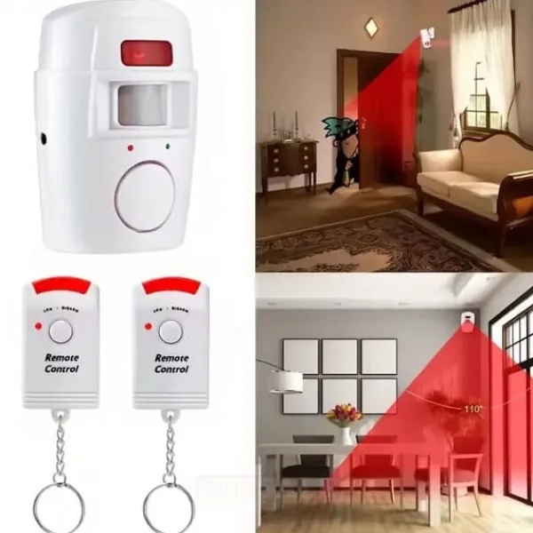 Online OBOSOE Trådlöst Larm med Rörelsesensor – Inbrottslarm med 2 Fjärrkontroller, För Hem, Garage och Butiker Hemlarmsystem