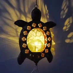 Hot OBOSOE Vindspel med Solcell & Sköldpadda – Månformad Lampa för Trädgård, Balkong & Gåva till Mamma eller Mormor Vinddekoration