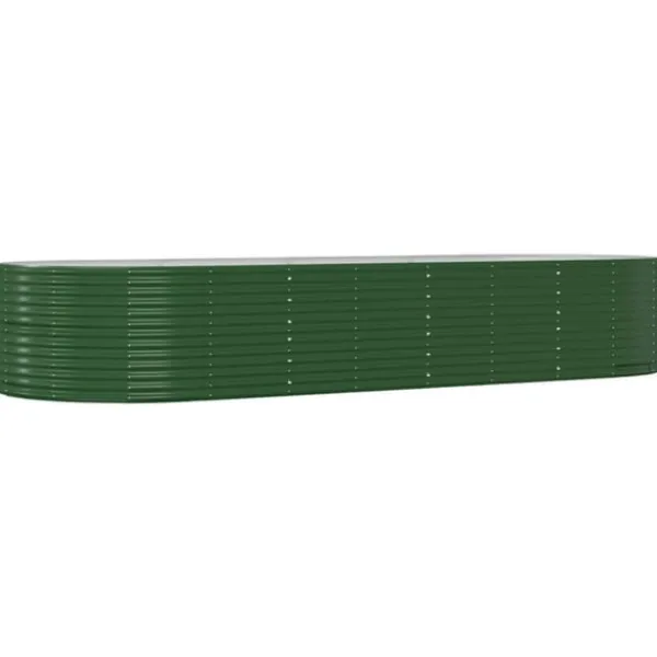 Odlingslåda grön 367x140x68 cm galvaniserat stål Planteringsbänkar