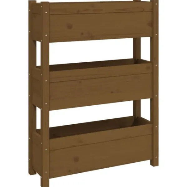 Clearance Odlingslåda honungsbrun 77x25x104,5 cm massiv furu Planteringsbänkar