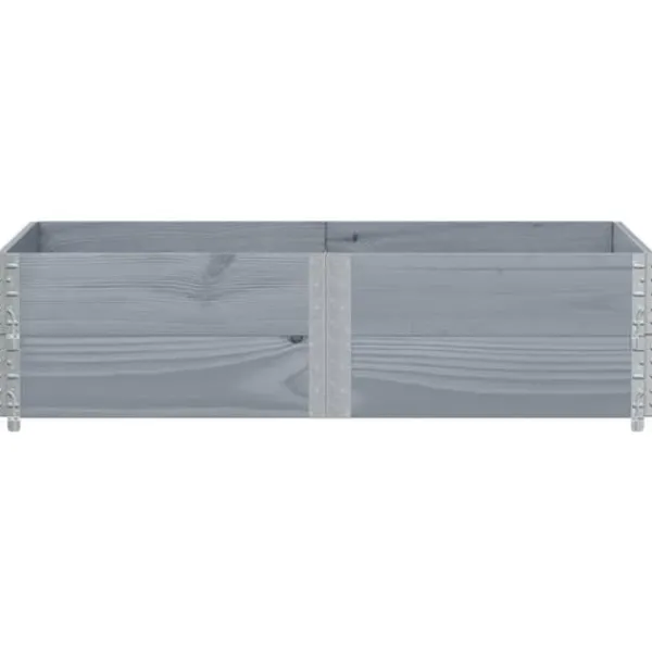 Discount Odlingslåda i massiv furu - Staplingsbar och vikbar design | Färg: Grå | Storlek: 150x100 cm Planteringsbänkar
