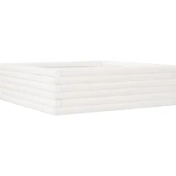 Odlingslåda i massiv furu 80x80x23 cm - Perfekt för blommor och växter | Färg: Vit | Storlek: 80x80x23 cm