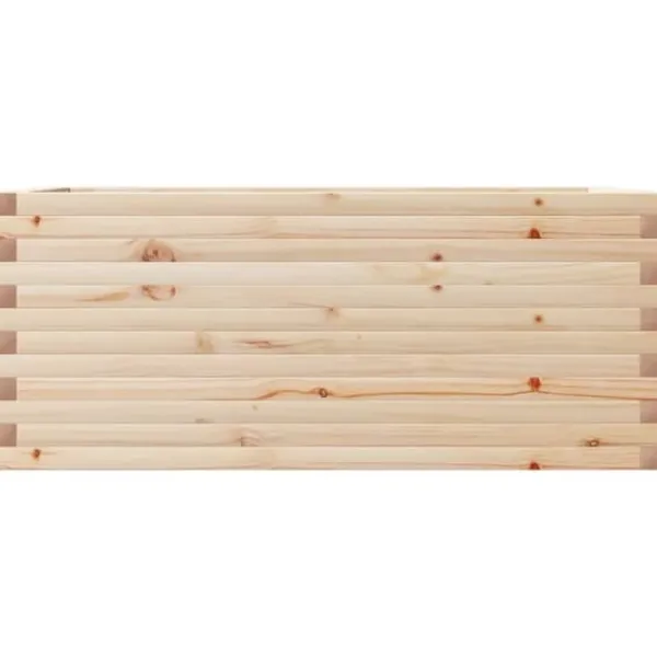 Odlingslåda i massivt furuträ - Robust och rymlig | Storlek: 110x60x45,5 cm | Färg: Natur