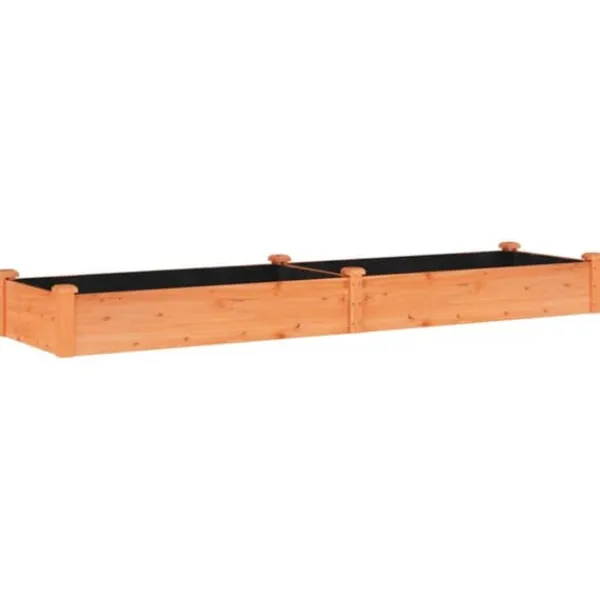 Odlingslåda med foder brun 240x60x25 cm massivt granträ - Upphöjd Odlingslåda - Upphöjd Odlingslåda Med Foder - Home & Living