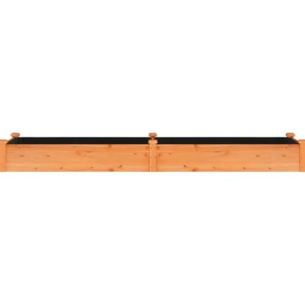 Odlingslåda med foder brun 240x60x25 cm massivt granträ - Upphöjd Odlingslåda - Upphöjd Odlingslåda Med Foder - Home & Living