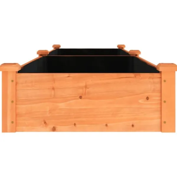 Odlingslåda med foder brun 240x60x25 cm massivt granträ - Upphöjd Odlingslåda - Upphöjd Odlingslåda Med Foder - Home & Living