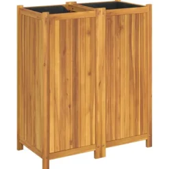 Clearance Odlingslåda med foder 84x42x100 cm massivt akaciaträ Planteringsbänkar