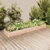 vidaXL Odlingslåda med foder 240x45x25 cm massivt granträ