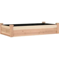 Online Odlingslåda med foder 120x60x25 cm massivt granträ Planteringsbänkar