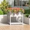 vidaXL Odlingslåda med hylla vit 82,5x82,5x81 cm massiv furu