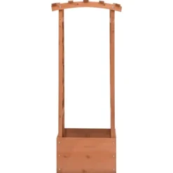 Discount Odlingslåda med spaljébåge i granträ - Perfekt för klätterväxter | Storlek: 49x39x117 cm Valvbågar, Spaljéer, Bersåer & Pergolor