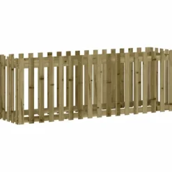 Best Odlingslåda med staket-design 200x50x70 cm impregnerad furu Planteringsbänkar