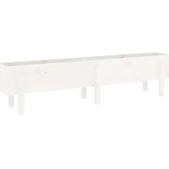 Outlet Odlingslåda på ben 160x30x38 cm vit massiv furu Planteringsbänkar