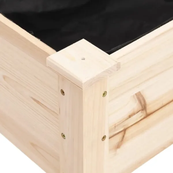Online Odlingslåda på hjul med foder 71x37x80 cm massivt granträ Planteringsbänkar