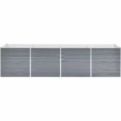 Sale Odlingslåda upphöjd galvaniserat stål 320x80x77 cm grå - Odlingslåda - Odlingslådor - Home & Living Krukor & Växtbehållare