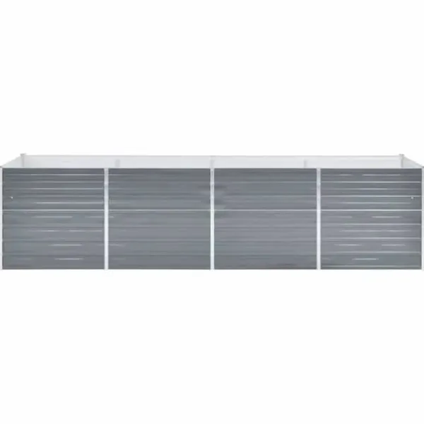 Sale Odlingslåda upphöjd galvaniserat stål 320x80x77 cm grå - Odlingslåda - Odlingslådor - Home & Living Krukor & Växtbehållare