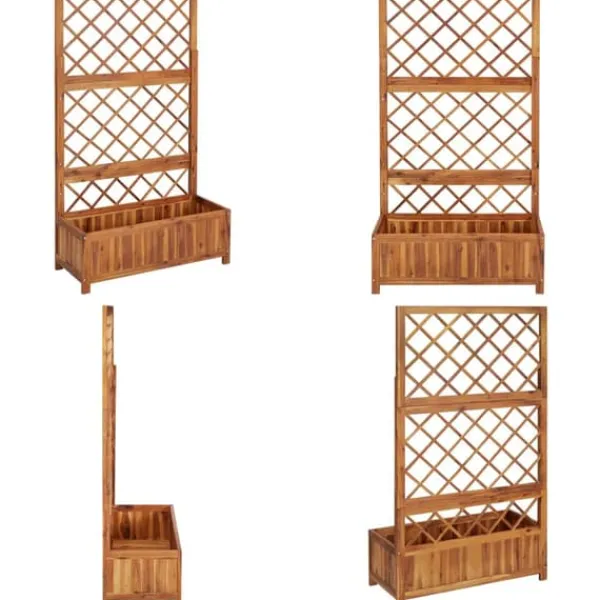 Odlingslåda upphöjd med spaljé 85x38x150 cm massivt akaciaträ - Upphöjd Odlingslåda - Upphöjda Odlingslådor - Home & Living