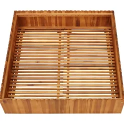 Hot Odlingslåda upphöjd 100x100x25 cm massivt akaciaträ Planteringsbänkar