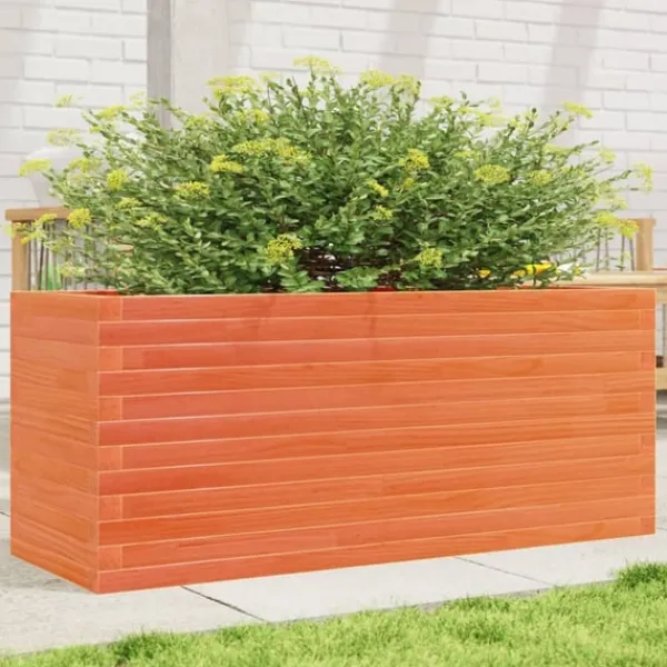 vidaXL Odlingslåda vaxbrun 110x40x46 cm massiv furu