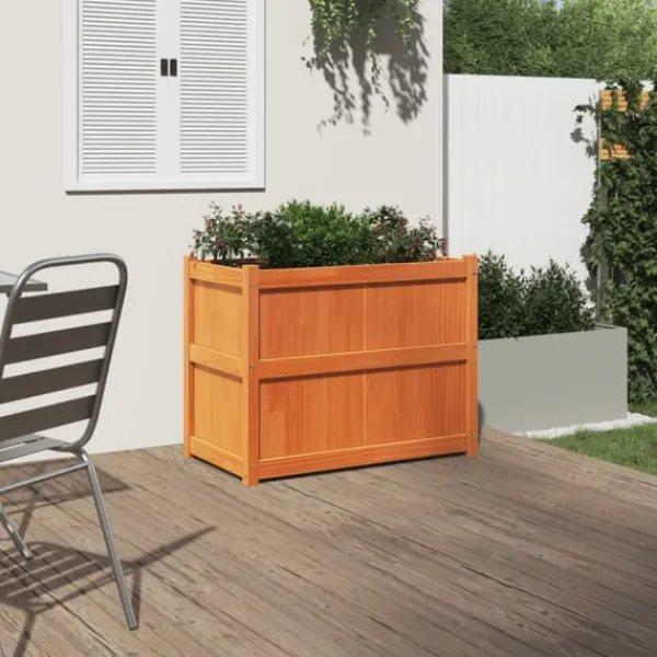vidaXL Odlingslåda vaxbrun 90x50x70 cm massiv furu