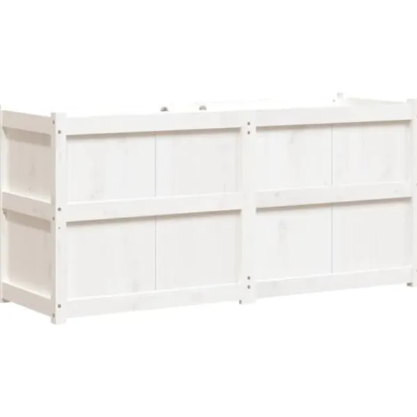 Outlet Odlingslåda 150x50x70 cm vit massiv furu Planteringsbänkar