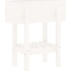 Best Odlingslåda 62x30x69 cm vit massiv furu Planteringsbänkar
