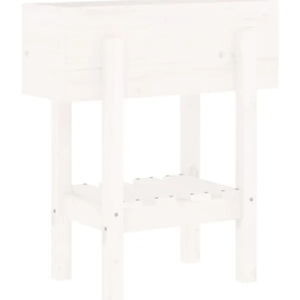 Best Odlingslåda 62x30x69 cm vit massiv furu Planteringsbänkar