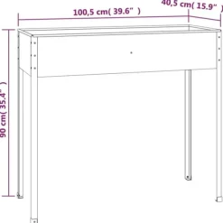 Outlet Odlingslådor 2 st - Galvaniserat stål, höga ben | Färg: Antracit | Storlek: 120x50x80 cm Planteringsbänkar