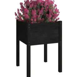 vidaXL Odlingslådor 2 st svart 50x50x70 cm massiv furu