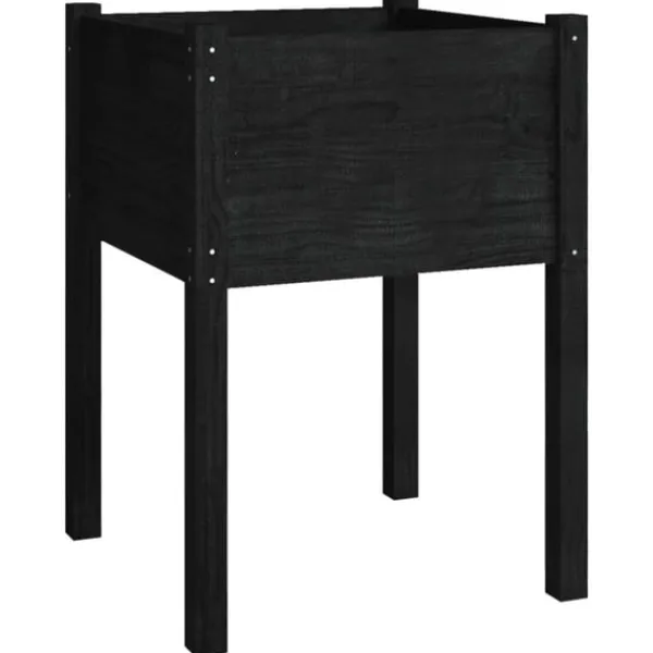 vidaXL Odlingslådor 2 st svart 50x50x70 cm massiv furu