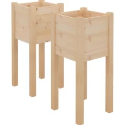vidaXL Odlingslådor 2 st 31x31x70 cm massiv furu