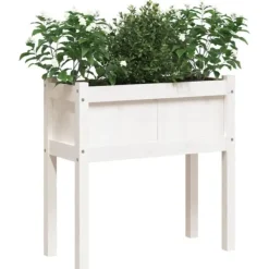 Sale Odlingslådor med ben vit 70x31x70 cm massiv furu Planteringsbänkar