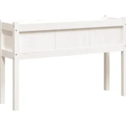 vidaXL Odlingslådor med ben vit 110x31x70 cm massiv furu