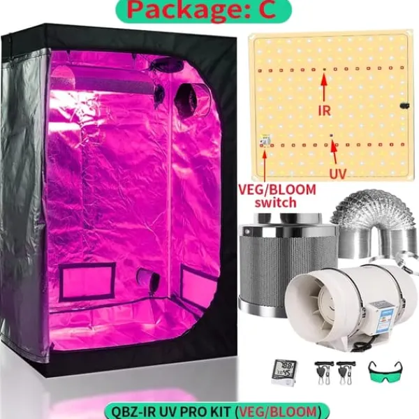Odlingstält, Energieffektiva LED-lampor, Hållbar Konstruktion,Kit C-a, 50x50x100cm kit