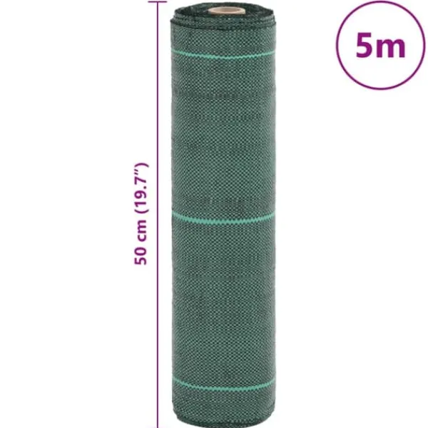 Outlet Ogräsmatta för effektiv ogräsbekämpning - UV-stabiliserad | Storlek: 0,5x5 m | Färg: Grön Markduk & Fiberduk