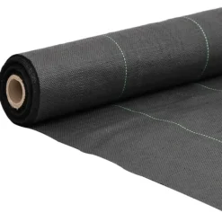 vidaXL Ogräsmatta svart 1,5x10 m PP