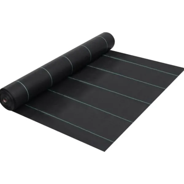 vidaXL Ogräsmatta svart 1x50 m PP