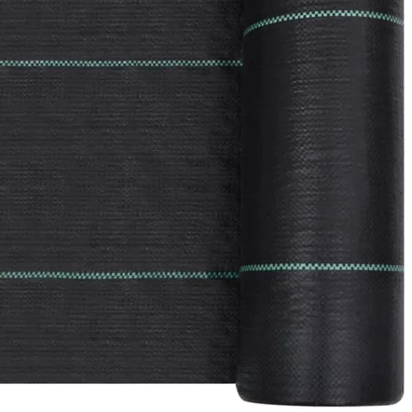 vidaXL Ogräsmatta svart 1x50 m PP