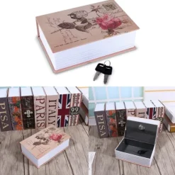 Ordbok Bok Hemlig Kassaskåp Säkerhetsbox Pengar Kontanter Smycken Låsskåp (Rose Diary Typ) Kassaskåp
