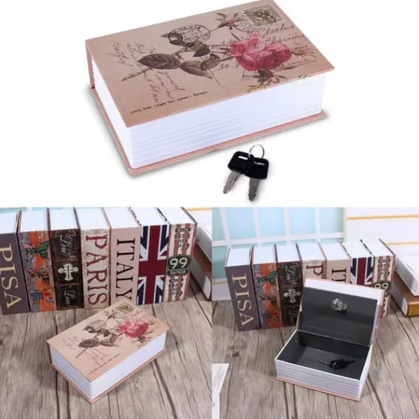 Ordbok Bok Hemlig Kassaskåp Säkerhetsbox Pengar Kontanter Smycken Låsskåp (Rose Diary Typ) Kassaskåp
