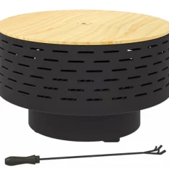 Sale Outsunny Eldstad 3-i-1 i rostfritt stål, kolgrå, Ø60x39cm - Grill & Bord Utomhus Öppna Spisar