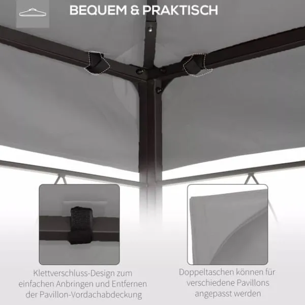 Sale Outsunny Erstatningstak for Paviljong 3x4m – Lyst Grått, 180g/m² Polyester Tält & Lusthus