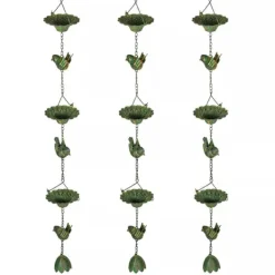 Outsunny Regnkedjor i Metall (Grön), 3-delat set, 123 cm